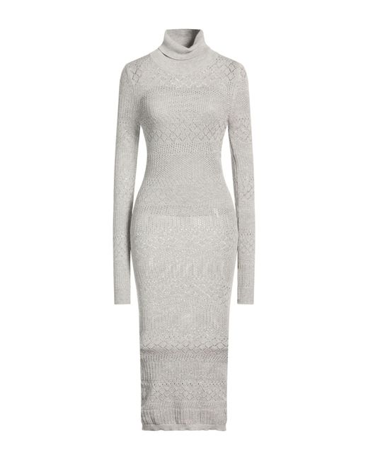 Babylon Gray Midi Dress Viscose, Polyester
