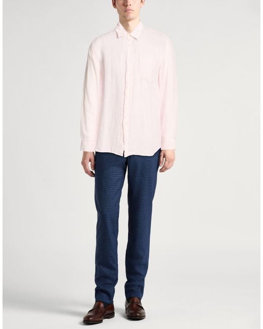 120% Lino Pink Shirts for men