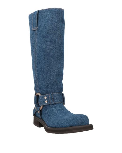 Acne Blue Boot Textile Fibers