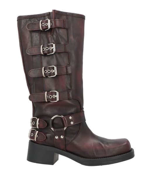 Ovyè Brown Burgundy Boot Leather