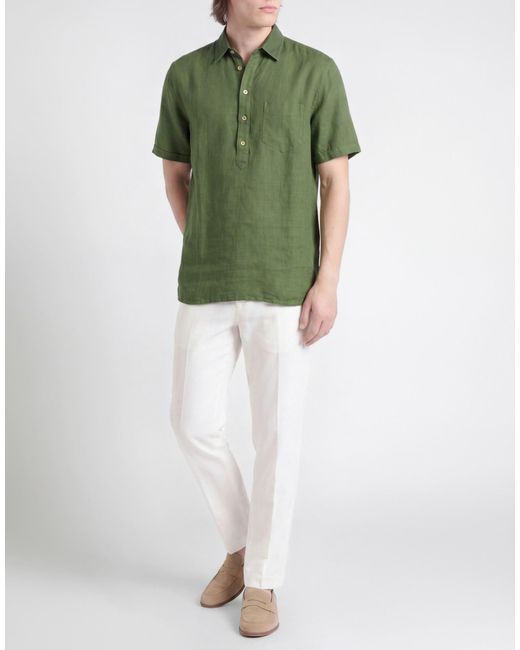 120% Lino Green Shirt for men