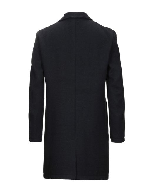Daniele Alessandrini Blue Midnight Coat Polyester, Viscose, Elastane for men