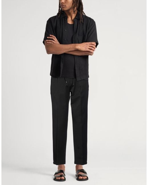 Berna Black Pants Polyester, Viscose, Elastane for men