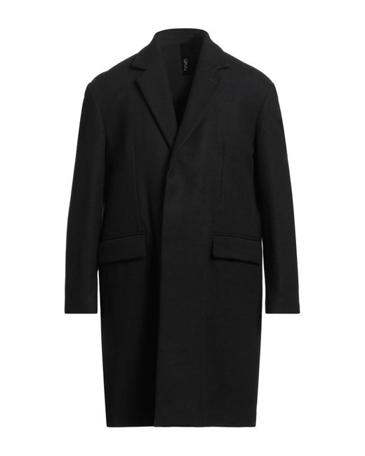 Hevò Black Coat Virgin Wool, Polyamide for men