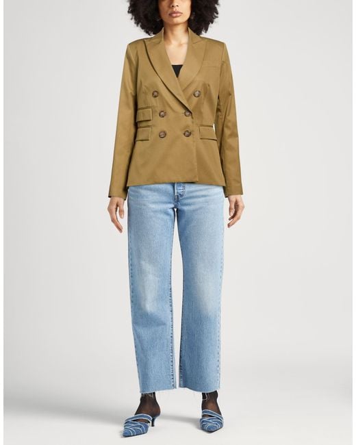 Ines De La Fressange Paris Green Military Blazer Cotton