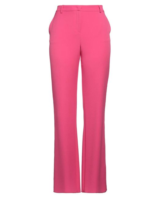 Anna Molinari Pink Fuchsia Pants Polyester, Elastane
