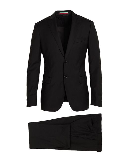 Moschino Black Suit Virgin Wool for men