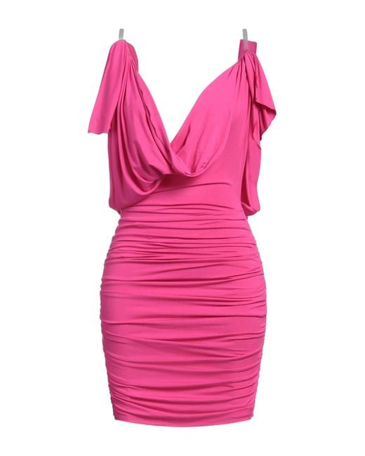 The Attico Pink Fuchsia Mini Dress Viscose, Elastane