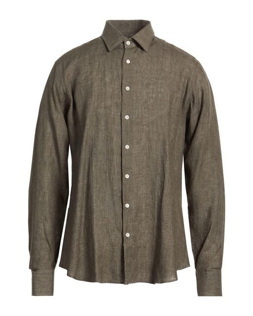 Tombolini Green Lead Shirt Linen for men