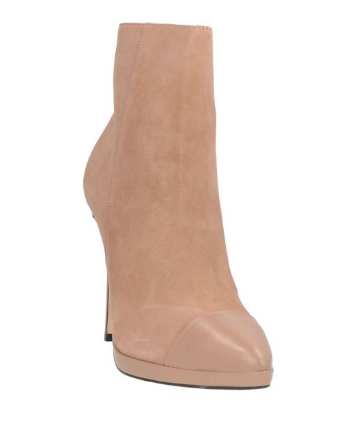 Miss Unique Brown Blush Ankle Boots Leather