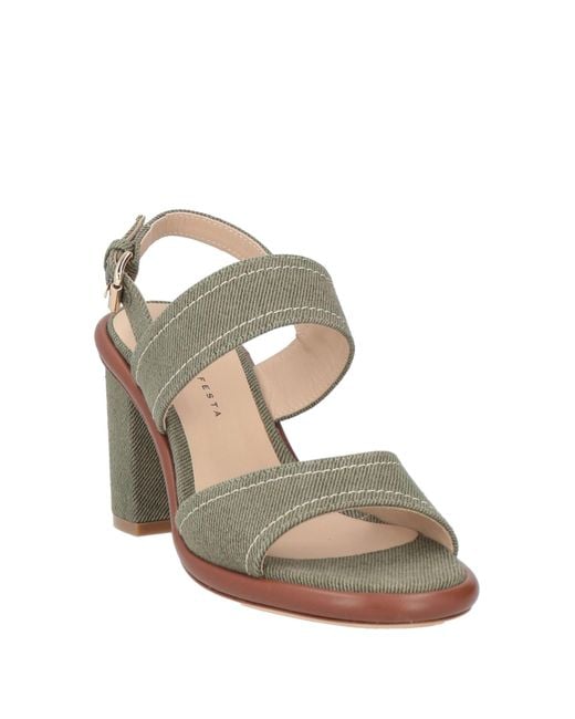 Roberto Festa Metallic Sandals Textile Fibers