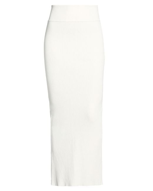 Wardrobe NYC White Maxi Skirt Viscose, Polyester