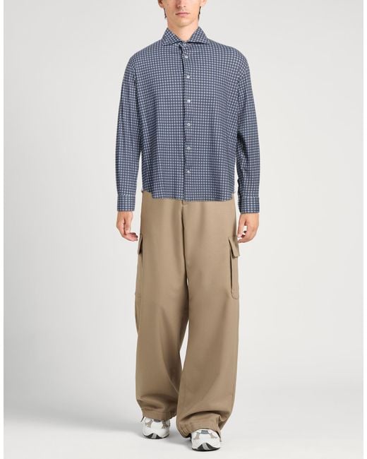 Fedeli Blue Shirt Cotton, Nylon, Elastane for men