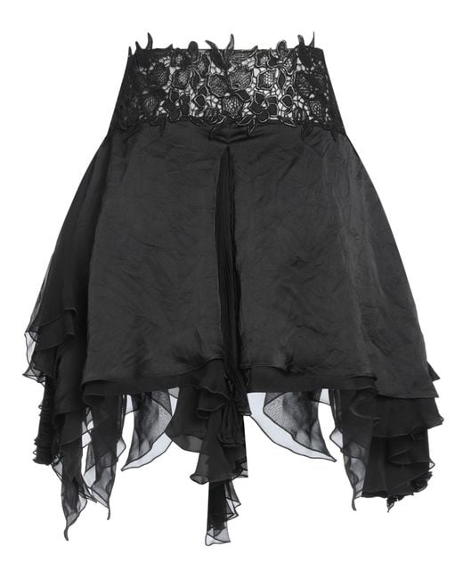 Versace Black Mini Skirt Polyester, Silk, Cotton