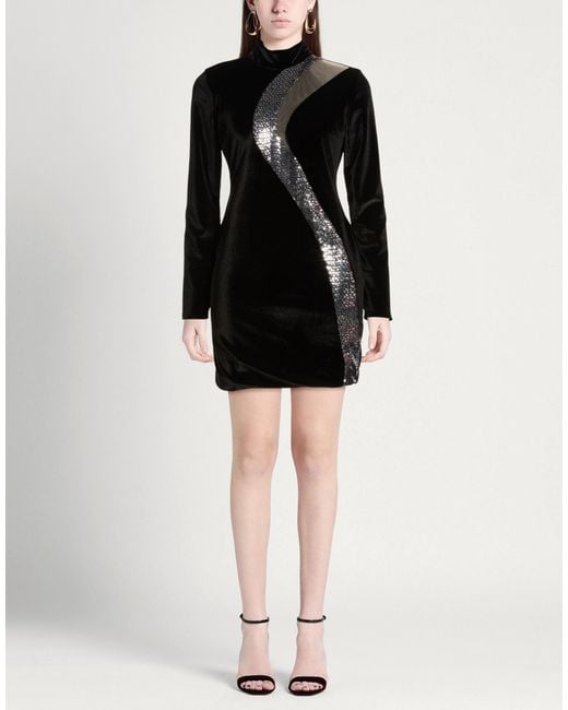 MATILDE COUTURE Black Mini Dress Polyester, Elastane