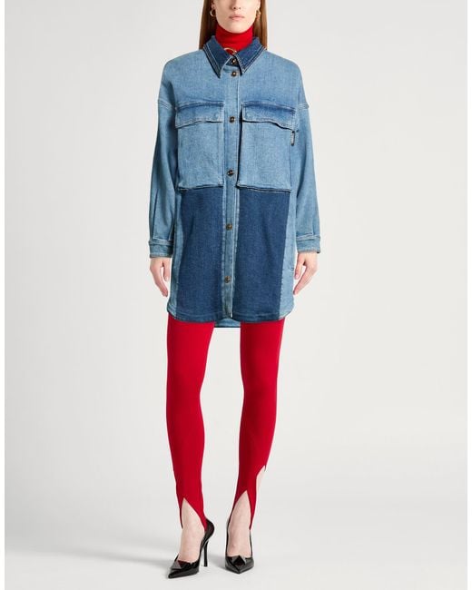 Versace Blue Denim Outerwear