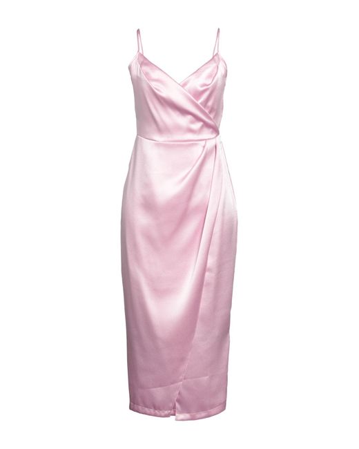 Closet Pink Midi Dress Polyester, Recycled Polyester