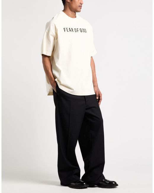 Fear Of God White Cream T-Shirt Cotton for men