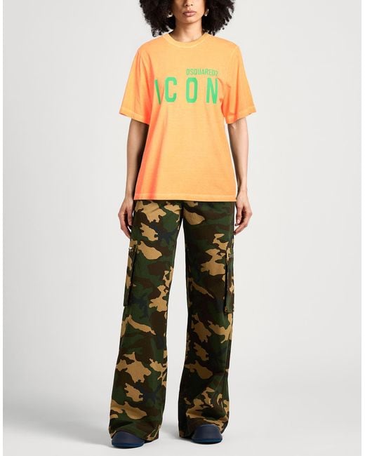 DSquared² Yellow T-Shirt Cotton, Elastane
