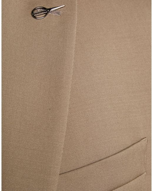 Paoloni Natural Suit Wool, Elastane for men