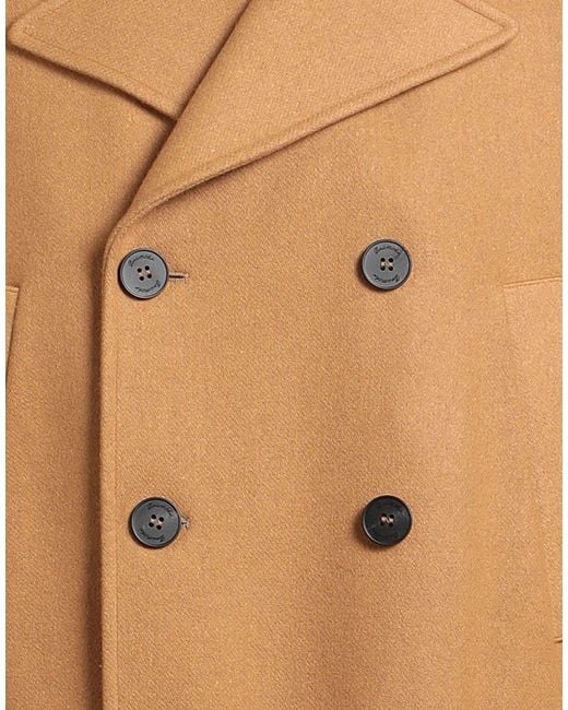 Drumohr Natural Camel Coat Wool, Polyamide for men