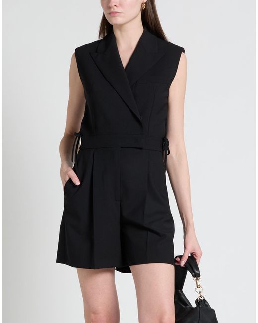 MSGM Black Playsuit Virgin Wool, Elastane