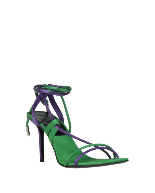 Cesare Paciotti Green Sandals Textile Fibers