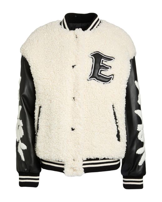 ERMANNO FIRENZE Natural Ivory Jacket Polyester, Polyurethane, Synthetic Fibers, Wool, Alpaca Wool