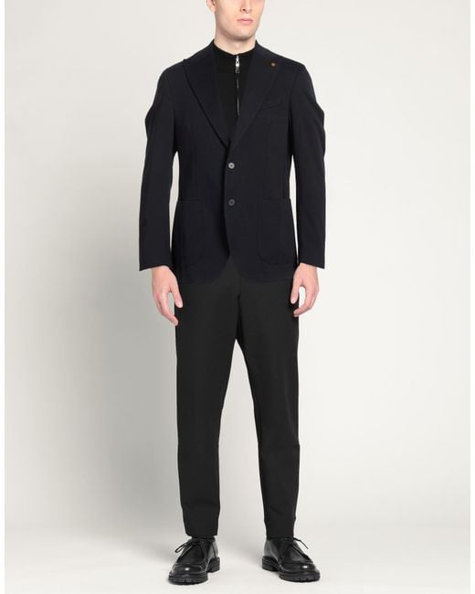 Sartoria Latorre Blue Blazer Cotton, Polyamide, Elastic Fibres for men
