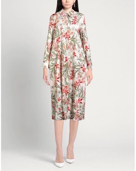 Shirtaporter White Midi Dress Viscose, Elastane