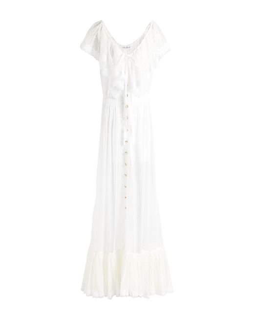 Robe longue Rabanne en coloris White