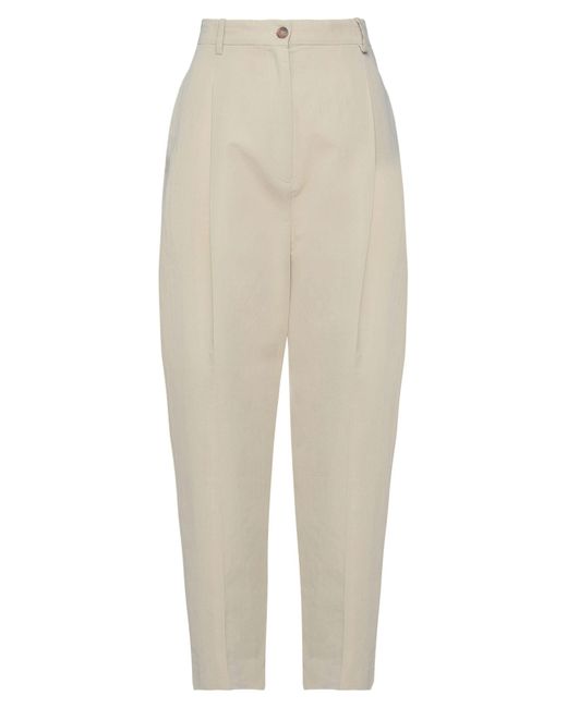Grifoni White Pants Cotton, Linen