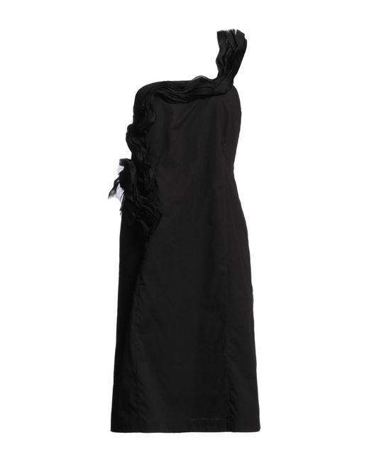 L'Autre Chose Black Midi Dress