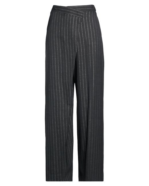 Karl Lagerfeld Gray Charcoal Pants Polyester, Viscose, Wool, Elastane