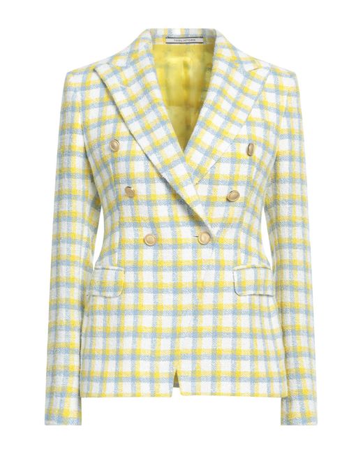Tagliatore 0205 Yellow Blazer Polyester, Linen