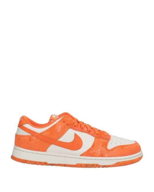 Nike Orange Sneakers Leather, Textile Fibers