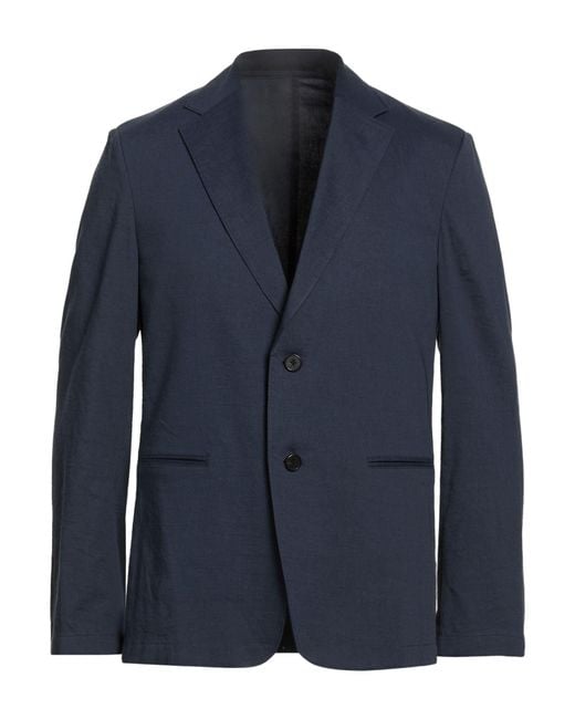 Theory Blue Blazer Linen, Viscose, Elastane for men