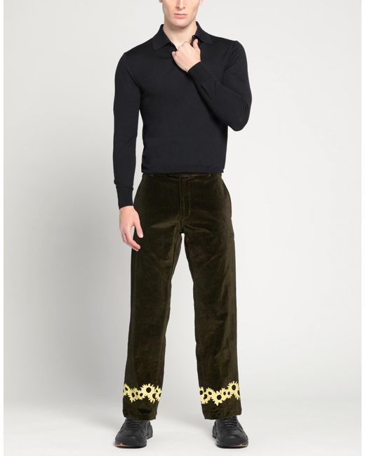 SAINTWOODS Black Pants Cotton, Rayon, Elastane for men