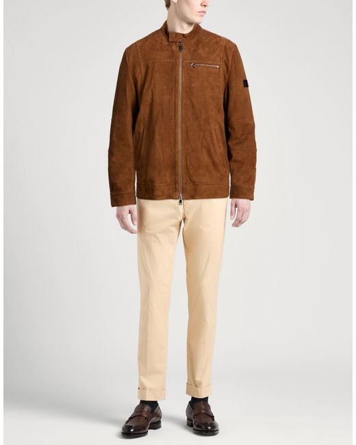 Peuterey Brown Jacket Lambskin for men
