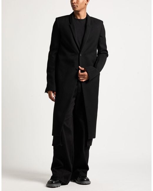 Rick Owens Black Coat Wool for men
