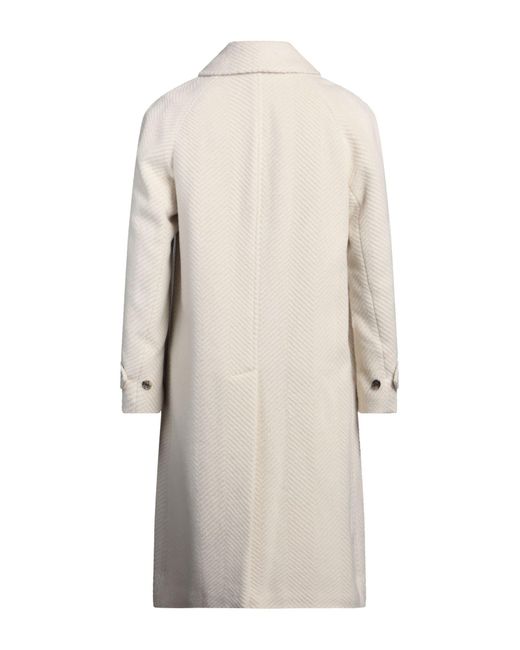Lardini White Cream Coat Wool, Polyamide for men