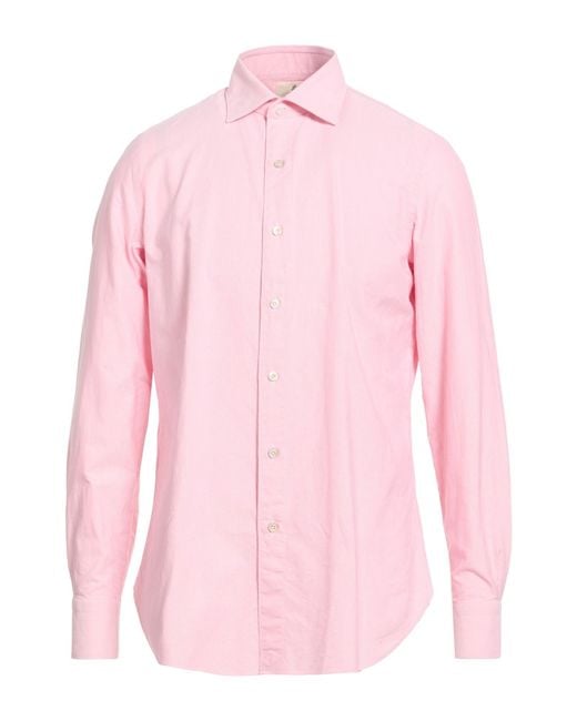 Finamore 1925 Pink Shirt Cotton for men