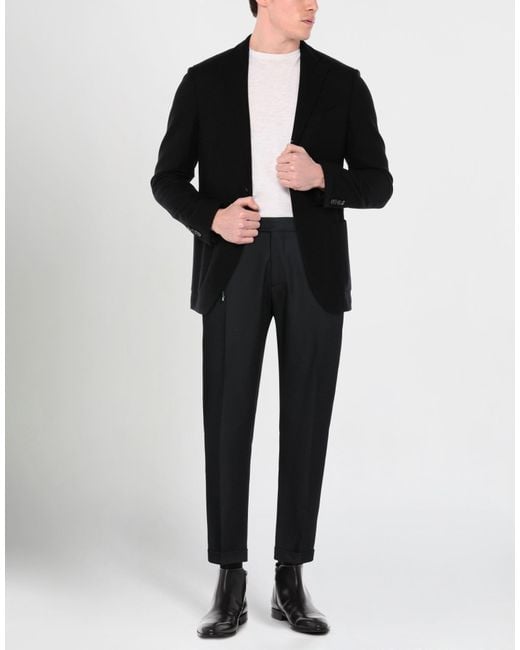 Berwich Black Pants Virgin Wool for men
