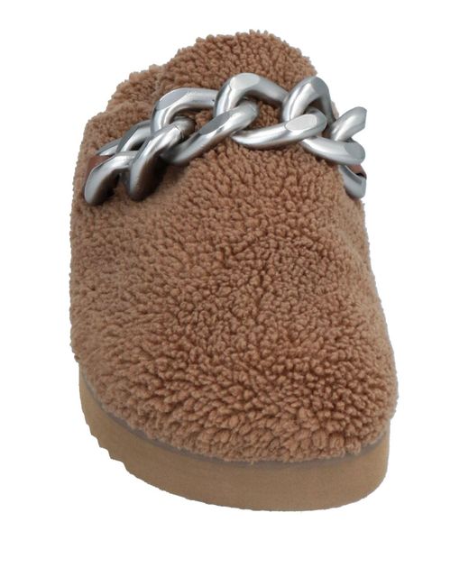 Ash Brown Camel Mules & Clogs Textile Fibers