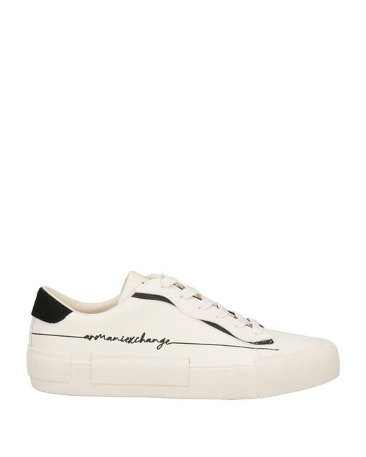 ARMANI EXCHANGE Natural Cream Sneakers Polyester, Polyurethane, Polyamide, Elastane