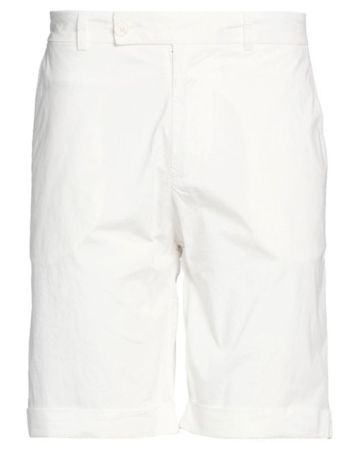 Alpha Studio White Shorts & Bermuda Shorts Cotton, Elastane for men