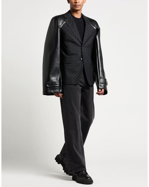 Comme des Garçons Black Jacket Wool, Polyester, Polyurethane for men