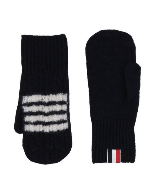 Thom Browne Black Midnight Gloves Virgin Wool, Silk, Cashmere for men