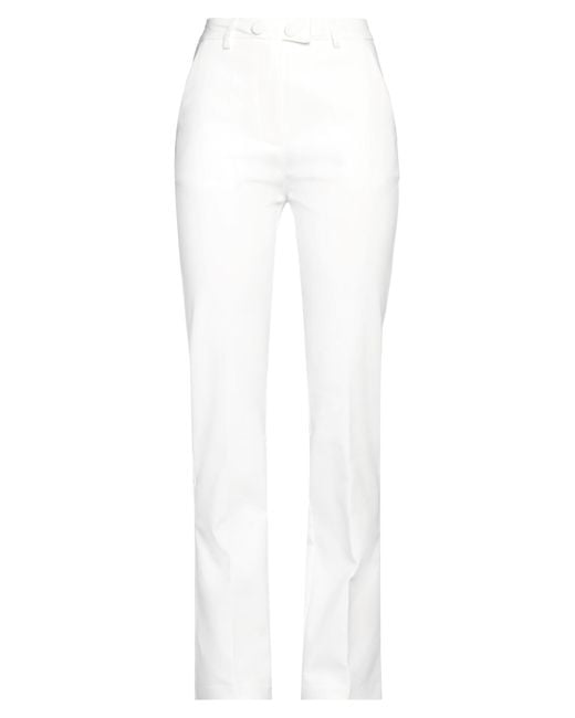 Cristinaeffe White Pants Polyester, Elastane