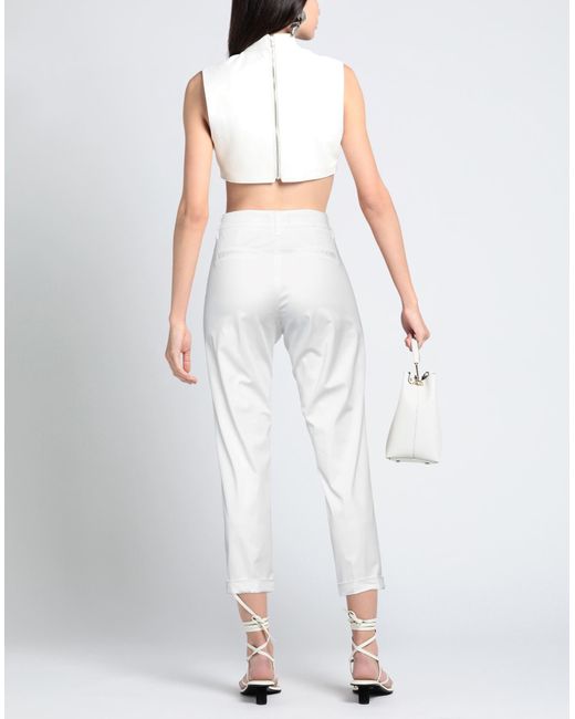 Fay White Cropped Trousers